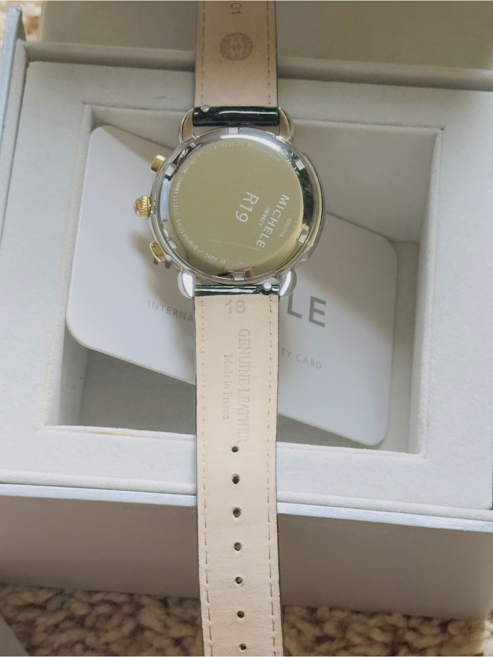 ✨Michele✨ Gold Tone Watch w/ DIAMOND Dial - Picture 8 of 15